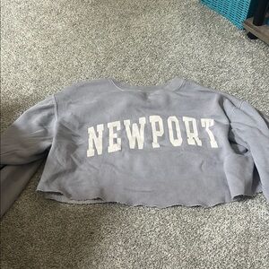 Gray Newport Cropped Sweatshirt